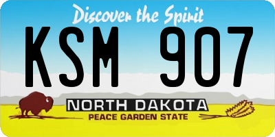 ND license plate KSM907