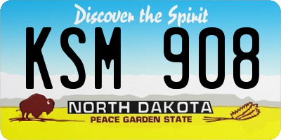 ND license plate KSM908