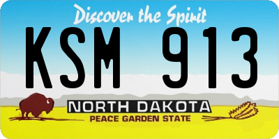 ND license plate KSM913