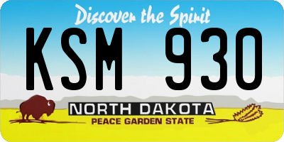 ND license plate KSM930