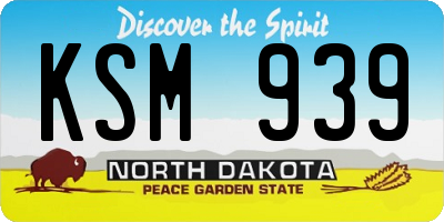 ND license plate KSM939