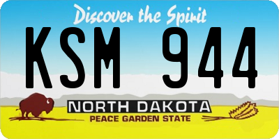 ND license plate KSM944