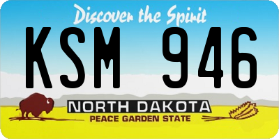 ND license plate KSM946