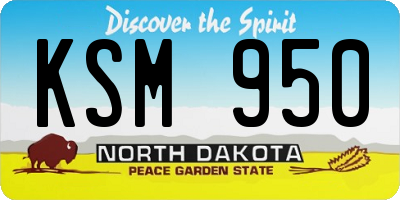 ND license plate KSM950