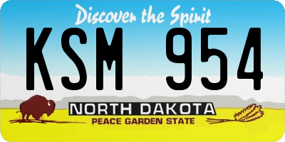 ND license plate KSM954