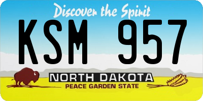ND license plate KSM957