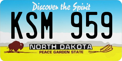 ND license plate KSM959