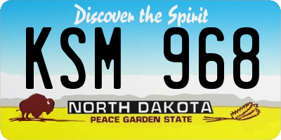 ND license plate KSM968