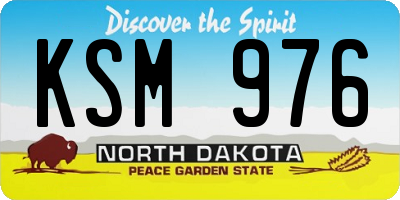 ND license plate KSM976