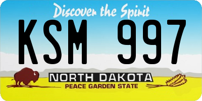 ND license plate KSM997