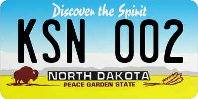 ND license plate KSN002