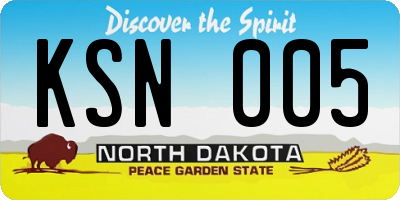 ND license plate KSN005