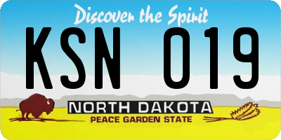 ND license plate KSN019