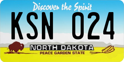 ND license plate KSN024