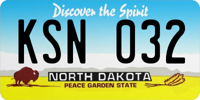 ND license plate KSN032