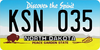 ND license plate KSN035