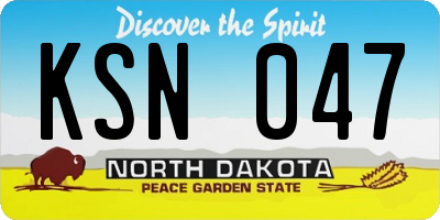 ND license plate KSN047