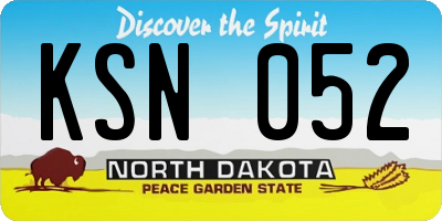 ND license plate KSN052