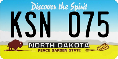 ND license plate KSN075