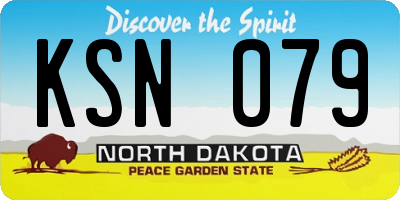 ND license plate KSN079