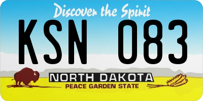 ND license plate KSN083