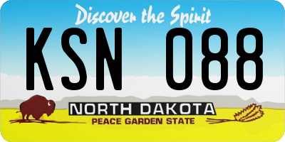 ND license plate KSN088