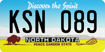 ND license plate KSN089