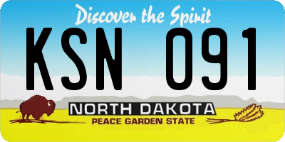 ND license plate KSN091