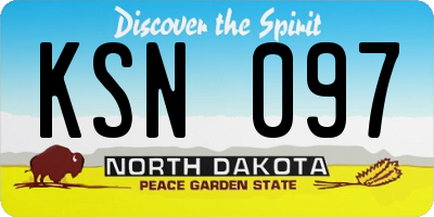 ND license plate KSN097
