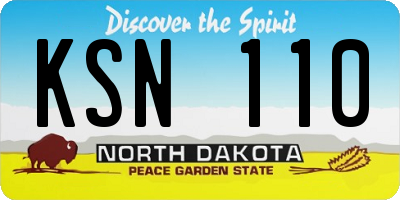 ND license plate KSN110