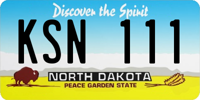 ND license plate KSN111