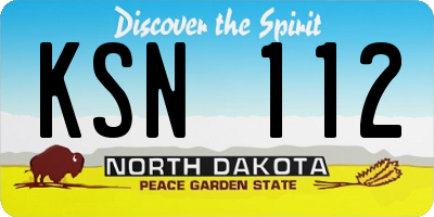 ND license plate KSN112