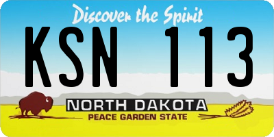 ND license plate KSN113