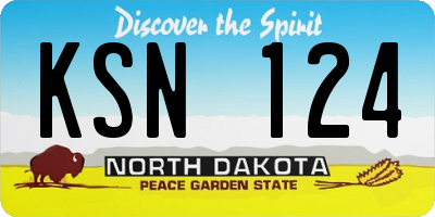 ND license plate KSN124