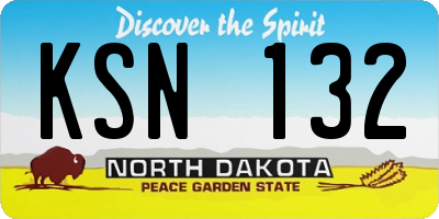 ND license plate KSN132
