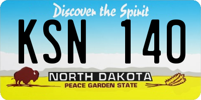 ND license plate KSN140