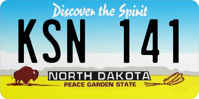 ND license plate KSN141