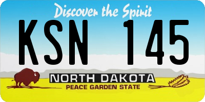 ND license plate KSN145
