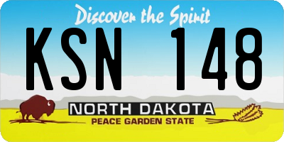 ND license plate KSN148