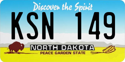 ND license plate KSN149