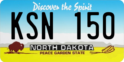 ND license plate KSN150