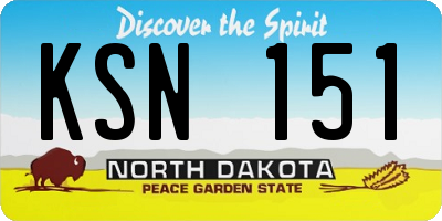 ND license plate KSN151