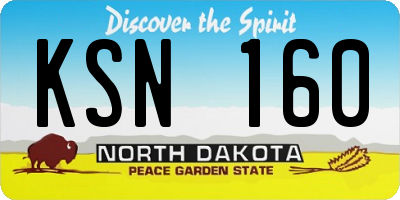 ND license plate KSN160