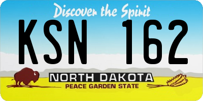 ND license plate KSN162