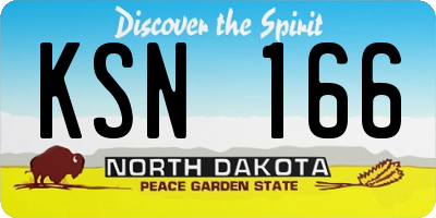 ND license plate KSN166