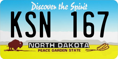ND license plate KSN167