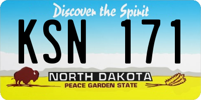 ND license plate KSN171