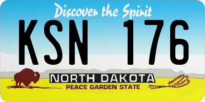 ND license plate KSN176