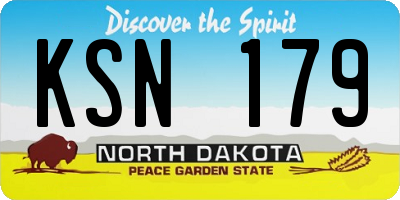 ND license plate KSN179