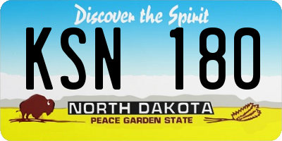 ND license plate KSN180